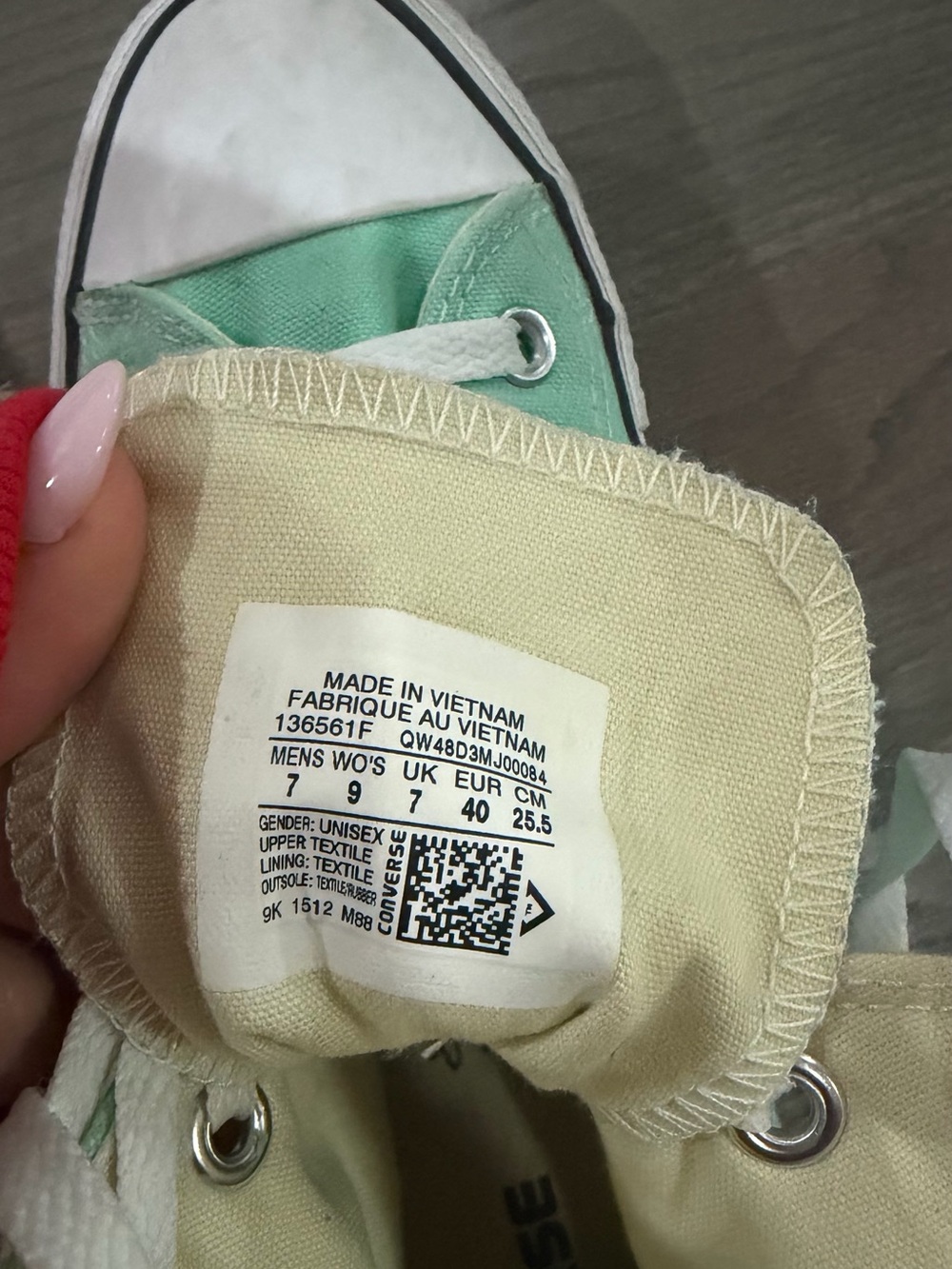 Converse Chuck Taylor All Star Mint Green High Top Sneakers Women’s Size 9 - Picture 3 of 3